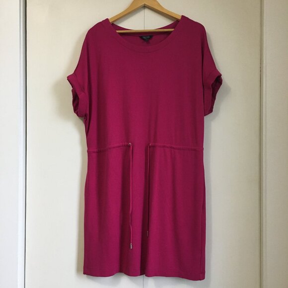 RACHEL Rachel Roy Magnolia Pink Tie Waist Pocketed Rayon Dress - Picture 3 of 10